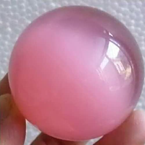 40mm Beautiful Asian Rare Natural Quartz Pink Cat Eye Crystal Ball Gemstone Sphere Crystal Stone