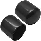 Bonsicoky 12Pcs Round Rubber End Caps 1 Inch (25mm) ID Vinyl Flexible Bolt Chair Foot Covers Screw Thread Chair Leg Protectors for Round Tubing Bolt Desk Chair Leg (Black)