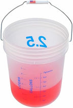 2 Gallon Measuring Mixing Graduated Bucket Pail Food Grade Heavy Duty Heat Resistant 2.5g 10L Overflow BPA Free HD Plastic Storage Container Alloy Handle Premium Quality Buckets FDA Compliant