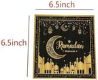 24-Pack Black Eid Mubarak Letter Design Ramadan Mubarak Themed Paper Napkins (6.5 in, 2-Ply)