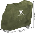 X AUTOHAUX 72"x30"x62" Motorbike Mobility Scooter Cover Waterproof Rain Protection 190T Polyester Green