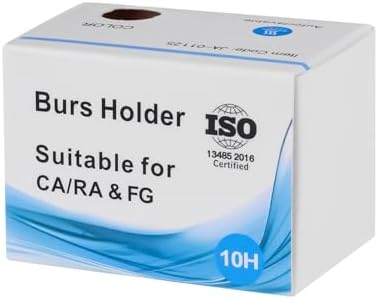5pcs 10 Holes Dental Burs Holder Block Case with Blue Silicone Dental Autoclavable Burs Holders (Black)