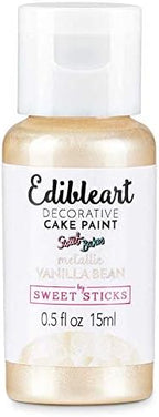 Sweet Sticks Edible Art Decorative Cake Paint 0.5 Ounce (15 Milliliters), Metallic Vanilla Bean No Taste