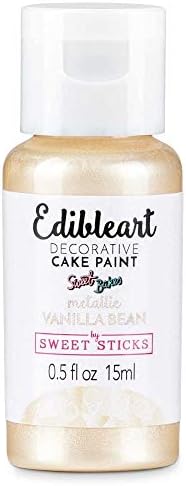 Sweet Sticks Edible Art Decorative Cake Paint 0.5 Ounce (15 Milliliters), Metallic Vanilla Bean No Taste