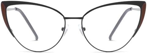 LJCZKA Blue Light Blocking Glasses for Women Cat Eye Computer Eyeglasses Anti Eyestrain Anti Glare Cateye Clear Frame