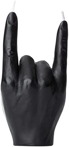 Gute Rock & Roll Hand Candle, Sign of The Horns Hand Gesture Candle, Gift for Music Lovers, Rockers, Bikers, Rock Lovers! - 15x10cm (Black)