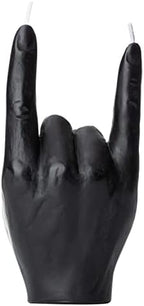 Gute Rock & Roll Hand Candle, Sign of The Horns Hand Gesture Candle, Gift for Music Lovers, Rockers, Bikers, Rock Lovers! - 15x10cm (Black)