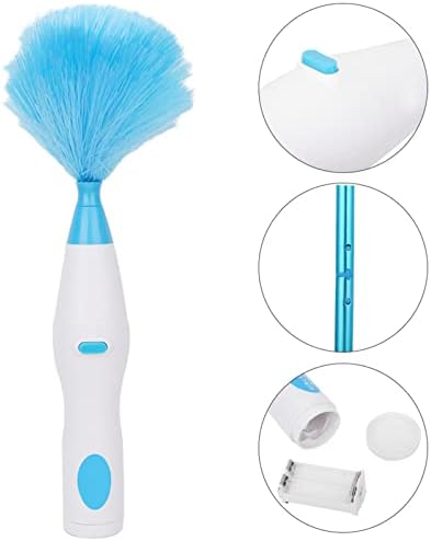 Yosoo Health Gear Electric Duster Automatic Duster Cleaning Brush, 180 Degree Flexible Rotary Duster Cleaning Tools with Extension Pole, Dirt Dust Duster for Table Furniture