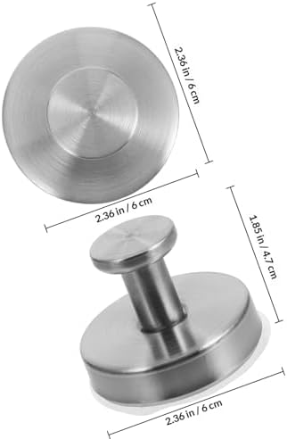 Uonlytech 2 Pieces Stainless Steel Suction Cup Hooks No Drill Strong Hold for Bathroom and Dorm Wall Hanging Towels Clothes Hats Silver
