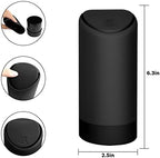 BELOMI Car Trash Can, Mini Silicone Auto Garbage Container with Lid, Waterproof Leakproof Portable Trash Dustbin, Vehicle Rubbish Bins for Automotive, Home, Office, Kitchen, Bedroom (Black)