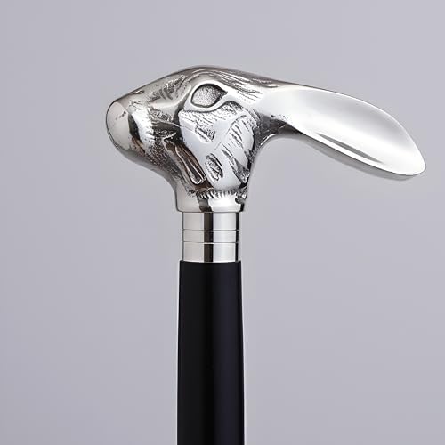 Premium Wooden Walking Cane | Beautiful Silver Plated Solid Brass Handle | Walking Stick & Crutches lacquer Polished Cane for Men and Women