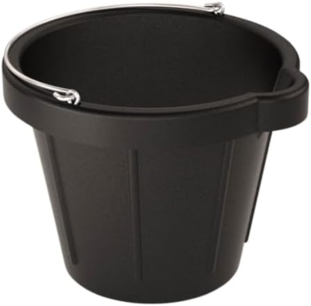 Bon Heavy Duty 18 Qt. Rubber Pail with Pouring Lip – Cold Weather Flexible Construction Bucket for Mixing, Hauling & Pouring