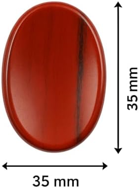 Red Jasper Worry Stone – Natural Thumb Stone for Anxiety Relief, Root Chakra Healing, Meditation, Stress Relief & Pocket Grounding Crystal – Hand-Polished Palm Stone