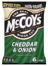 Real Mccoys Cheese Onion Crisps 6 Pack x 4