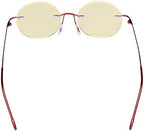 CessBlu Computer Reading Glasses Cut Blue Light Anti Glare Blocking UV Rays Eyeglasses for Men Women Rimless Round