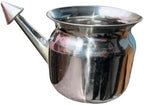 The Yogis 304 Grade Stainless Steel Ayurvedic Jal Neti Pot for Sinus Congestion and Nasal Cleansing Steel Jal Neti Pot for Nasal Wash | Size: 500mL | With - 1 Rubber Neti and 1 Eye Wash Cup