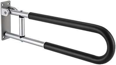 23.6Inch Foldable Handrail Grab Bars, Wall Mounted Toilet Safety Support 90 Degree Rotation for Handicap Elderly Seniors Disabled, Shower Bathroom Accessories