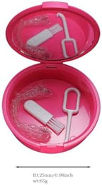 Retainer Case Denture Case Braces Storage Box - Orthodontic Case with Mirror Includes Aligner Removal Tool & Cleaning Brush - Mouth Guard Holder for Household | Travel | Office（PINK）
