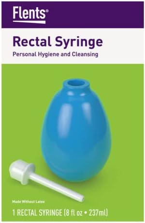 Flents Reusable Rectal Syringe Bulb, 8 oz Enema & Douche Kit for Gentle Cleansing, Latex-Free Personal Hygiene Tool with Soft Detachable Nozzle, Easy to Clean for Home or Travel Use, Blue