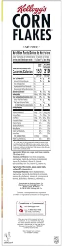 Kellogg's Corn Flakes Breakfast Cereal, Kids Cereal, Family Breakfast, Family Size, Original, 18oz Box (1 Box)