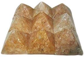 Jet Lovely Golden Quartz 9 Pyramid Plate A++ Chakra Power Protection Vastu Healing Feng Shui Energy Gift Success Progress Health Wealth Prosperity