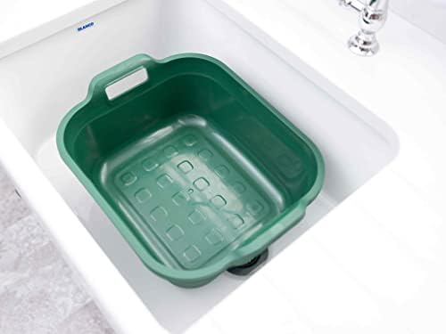 Addis Eco Made from 100% Recycled Plastic Washing up Bowl with Twin Handle, 10 Litre, Eco Green