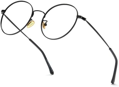Cyxus Blue Light Glasses for Men and Women, Round Metal Frame Computer Eyeglasses for Office, Gaming, Reading 8090