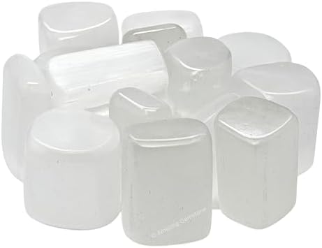 Amazing Gemstone Selenite Crystals and Healing Stones Tumbled - 1 oz Selenite Stone Gem Stones, Natural Healing Stones for Energy Balance, Stress Relief - Premium Polished Gems Rocks for Meditation