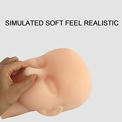 Teaching Model,Injection Training Silicone Mannequin Face Model，Head Model for Micro-Plastic Teaching，Soft Material,Suitable for Practical Training of Medical Students, D