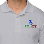Custom Performance Golf Tees Italy Flag Italian Map Embroidery Polyester Short Sleeves Polo Shirts for Men Navy Design Only Large