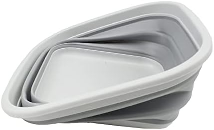 SAMMART 5.5L (1.4 Gallons) Collapsible Tub - Foldable Dish Tub - Portable Washing Basin - Space Saving Plastic Washtub (Grey)