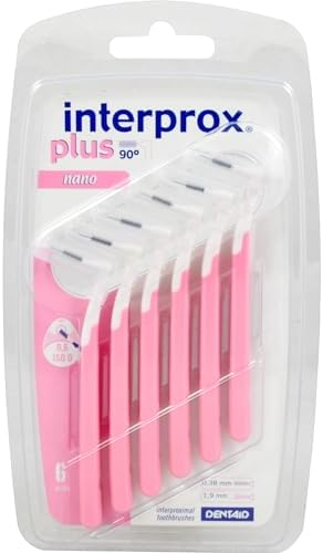 Interprox 0.38 mm Pink Plus Interproximal Brush Nano - Pack of 6