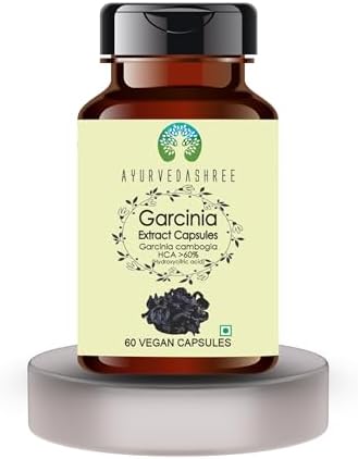 AYURVEDASHREE Garcinia Extract 500mg - 60 Vegetarian Capsules|Garcinia Cambogia| All Natural | 100% Vegan | Gluten-Free.