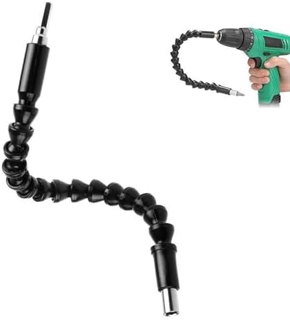 Flexible Drill Bit Extension, 11.6inch Flexible Shaft Extension Bits, 1/4inchHex Shank Bendable Black Drill Connection Magnetic Screwdriver Drill Bit Holder for Drills