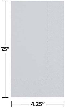 Hoffmaster 180518 Dinner Napkin, Regal Embossed, 2-Ply, 1/8 Fold, 17" Length x 15" Width, Dove Gray (8 Packs of 125)