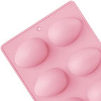 2Pcs 8-Cavity Silicone Easter Egg Molds, Egg Shaped Cake Pop Mold, Baking Supplies for Making Chocolate Jello Candy (Pink)