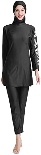 ODIZLI Women Modest Muslim Swimsuit Full Coverage Swimwear Islamic Hijab Swimming Burkini Swim Suit Solid Color