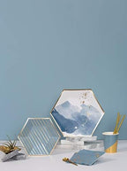 Harlow & Grey Malibu Blue Party Napkin Set, 60 Ct, 5” Disposable Paper Cocktail, Bar, Dessert Napkins for Birthday, Wedding, Shower, Anniversary, Engagement, Holiday, Light Blue & Gold Foil