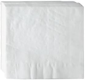 AmerCare 8.25 Inch x 8.25 Inch White 2-Ply Dinner Napkins, Case of 3000