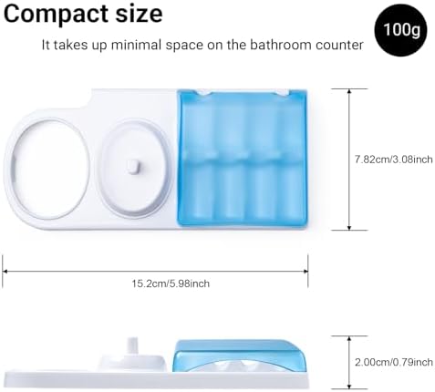Electric Toothbrush Holder with 1 Charging Stand Slot, 1 Toothbrush Stand and 4 Toothbrush Heads Storage + 4 PCS Toothbrush Head Covers for Oral B