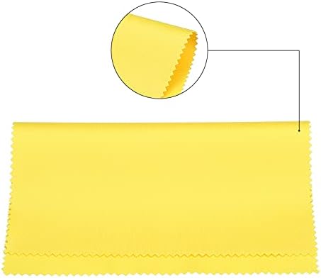PATIKIL Eyeglass Microfiber Cleaning Cloth 7"x6", 10 Pack Glasses Cleaning Cloth Soft Wipe Screen Cloth for Camera Lens Eyeglasses Screens in Individual Vinyl Pouch, Yellow