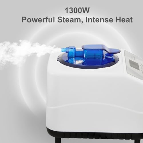 Sauna Steamer Machine for Home, 1300W 1.8qt Steam Generator, Portable Steamer Pot with Remote Control, Oil Diffuser, 5-60 min Timer, 9 Levels, Heat up to 140°F