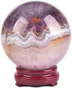 JIC Gem Extra Large Amethyst Agate Crystal Sphere Amethyst Decorative Crystal Ball Gemstone Sphere for Meditation Office Table Decorations 100-110mm