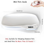 Small Animals Digital Pet Scale for Dogs Cats, Portable Electronic Kitchen Food Weighing Scales Max 33 lbs, LCD Scale with Tray, for Food, Puppy, Kitten, Lizard, Hamster, Tortoise, Helping