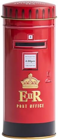 New English Teas Red British Post Box Tea Tin with 14 English Breakfast Teabags – English Gifts, Iconic London Souvenir, British Collectible Tin