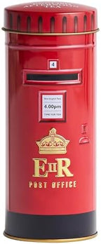 New English Teas Red British Post Box Tea Tin with 14 English Breakfast Teabags – English Gifts, Iconic London Souvenir, British Collectible Tin