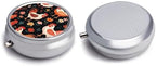 Cute Rooster Chickens Pill Organizer Cute Pill Box Decorative Metal Pill Case Portable Vitamin Organizer Travel Medicine Holder Mini Pill Storage Container for Purse