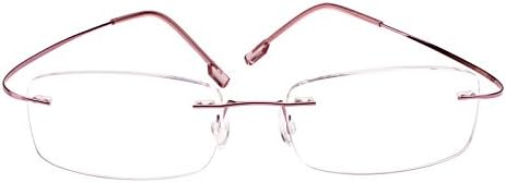 Memory Titanium Stainless Steel Rimless Flexible Reading Glasses