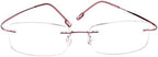 Memory Titanium Stainless Steel Rimless Flexible Reading Glasses