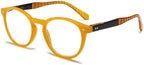 Retro Round Reading Glasses Men Women Blue Light Blocking Lightweight Computer Readers with Spring Hinges